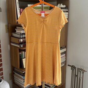 Zara Mustard Striped Kids Dress
